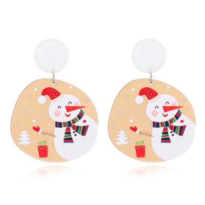 China Vintage s925 Christmas New Needle Christmas Tree Snowflake Love Acrylic Stud Earrings Silver Series Earrings for sale