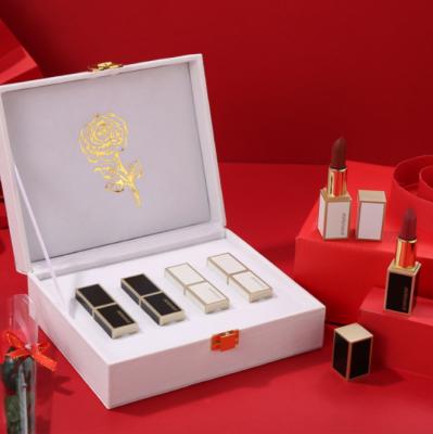 China Gift Box 4 Colors Waterproof Cosmetic Waterproof Makeup Lip Private Label Lipstick Long-Lasting Matte Liquid Lipstick Set for sale