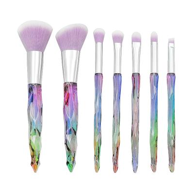 China Angular Blush Makeup Brush 7Pcs Professional Synthetic Cruelty Free Bristle Base Powder Blush Cosmetic Brushes for sale