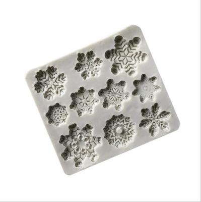 China Stocked Snowflake Silicone Mold Chocolate Fondant DIY Baking Mold for sale