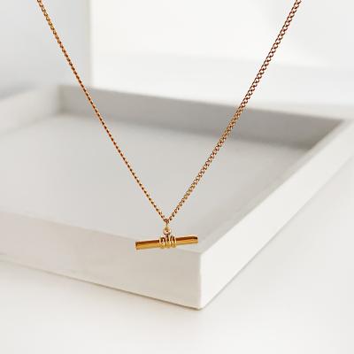 China FASHIONABLE 18K Gold Plated Stainless Steel T-BAR NECKLACE Bon Long Pendant Necklace Jewelry for sale