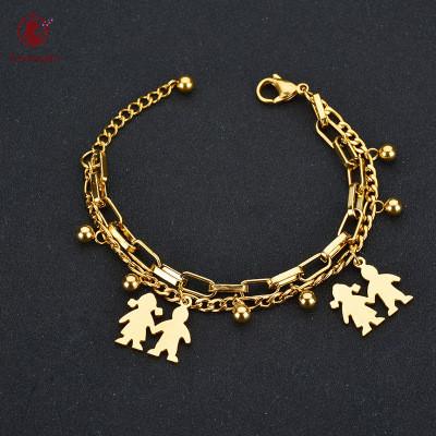 China BOHEMIA Stainless Steel Boy Girl Charm Bracelet Lovers Couples Boys Girls Hollow Bracelet for sale