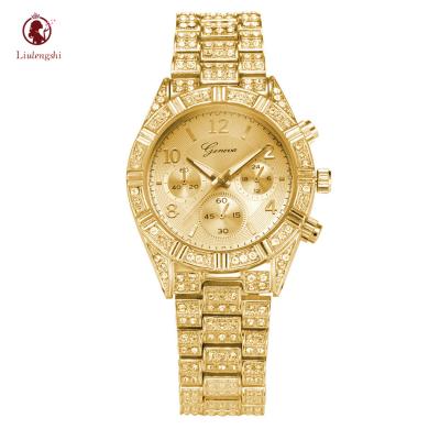 China Automatic Date Diamond Numeral Round Watch Stainless Steel Impeccable Simulated Hips Hop Crystal Index Dial Male Watches for sale