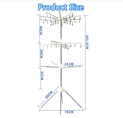 China Modern 3-Tier Hanger Drying Rack with 40 Clips for sale