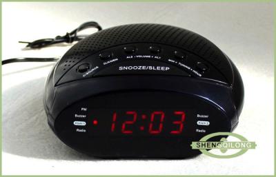 China Stylish Tabletop Clock Radio With PLL AM / FM Tuner, Dual Alarm and Sleep Timer for sale