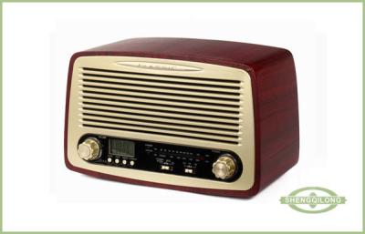 China Classic Style Radio with Alarm , Handmade Wood Cabinet , LCD Display with backlight for sale