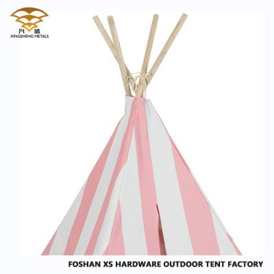 China High Quality Camping Equipment Pink And White Stripes Teepee Kids Play Tent House for sale