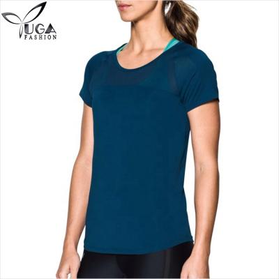 China Mesh Insert Fitness Comfy Gym Workout Workout Wear Breathable Top Women's Yoga T-shirt Hollow Back Breathable T-shirt For Women for sale