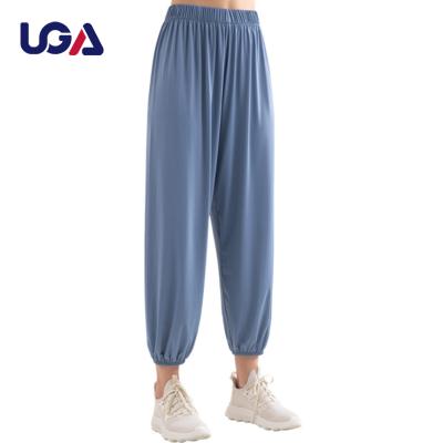 China New Spring 2022 Women Clothing Summer Breathable Ice Silk Loose Yoga Pants Women Casual Wide Leg Active Wear Fit Pants for sale