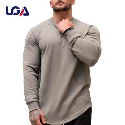 China Breathable Street Fashion Men Long Sleeve Top Motivational Bodybuilding Weightlifting Sports T-shirts Sweatshirt 100 Cotton for sale