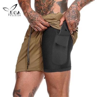 China QUICK DRY Sports Drawstring Elastic Men's Tops Polyester Custom With Pocket Gym Fitness Shorts for sale