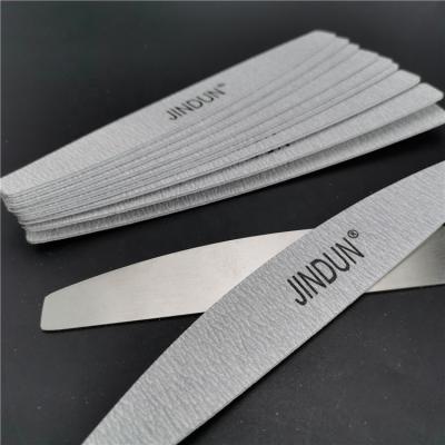 China Factory Customs Wholesale Sandpaper Gray Zebra Replaceable Nail Folder With Logo Metal Folder Stainless Steel Nail Folder for sale