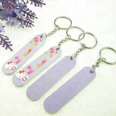 China New style Mini Promotional Nail File of Eva+PP board+sandpaper with key chain (straight file) in aluminum foil bag for sale