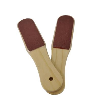 China Wholesale Remover Pedicure Foot Beauty Care Eco-friendly Non-toxic Wooden Callus Handle Double Sided Wooden Foot File for sale