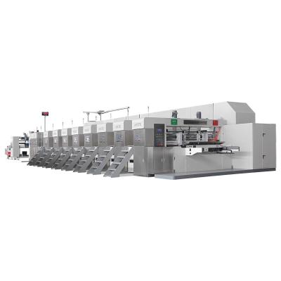 China Factory 900mmx2000mm Automatic Pizza Box Making Machine Flexo Letterpresses With Folder Gluer for sale