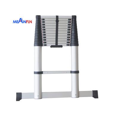 China Ladders TUV 3.8m Height Telescopic Safe Narrow Aluminum 12 Steps Telescopic Ladder With Balance Bar Soft End for sale