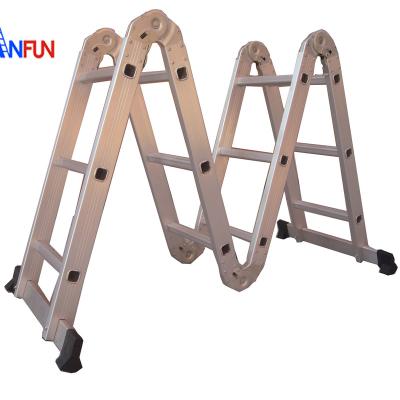 China High Quality Aluminum Folding Ladders Large Universal Ladder With Hinge 4x3 2 Steps Large Lader for sale