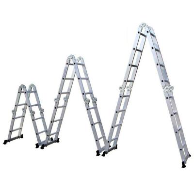 China Folding Ladders 2022 Universal Aluminum Ladder 4*4 EN131 Certification With Hinge Large Ladder Universal Aluminum for sale