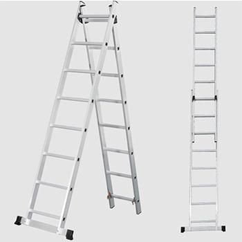 China 2022 New Long Length Foldable Folding Ladders Aluminum Extension Ladder With 2x8 Hinge Steps for sale