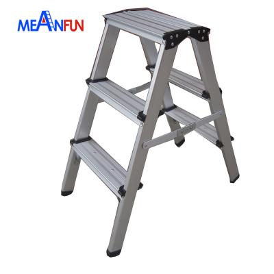 China 2020 New 74cm Height Folding Ladders Aluminum Step Stool With Two Sided 2x3 Steps for sale