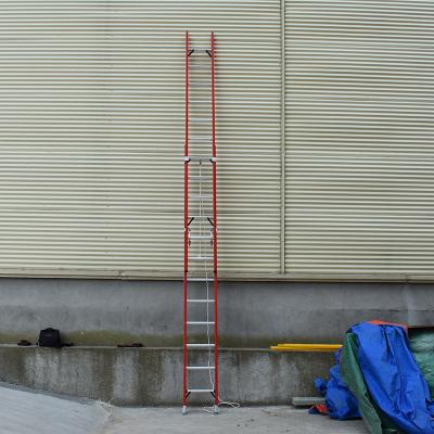 China FRP Non-conductive Ladder Insulated Aluminum Telescopic Power Extension Ladder Straight Channel Steel Step Ladder for sale