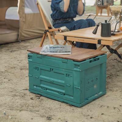 China Large Mobile Folding Mobile Storage Car Food Storage Camping Box Trailer Camping Box With Wooden Cover for sale