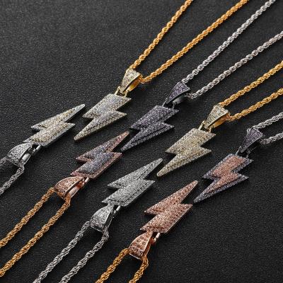 China Fashion Hip Hop Lightning Charms Personality Pendant Trend Necklace Crystal Necklace for sale