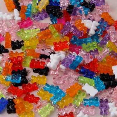 China Fashion Transparent Bear Charm Fashion Bear Charms Transparent Resin Color Candy Bear DIY Accessories for sale