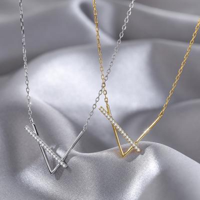 China TRENDY Necklace Geometric V Necklace For Women Simple Clavicle Chain Chocker Necklace for sale