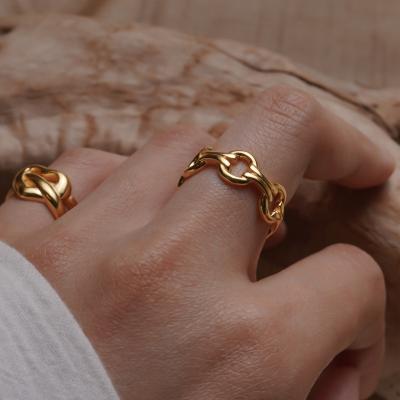 China FASHIONABLE Finger Ring Trendy Hot Design Chunky Chain Ring Ring Vintage Gothic Accessory Opening for sale