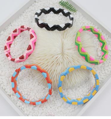 China FASHION binshuo pulsera beaded bracelets bracelet rainbow stretch tile fidget bracelet for sale