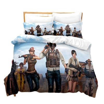 China Hot Selling 3d Printing Nondisposable Game PUBG Set Cartoon Bedding Set Hotel for sale