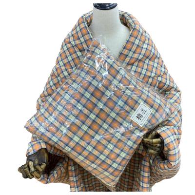 China 2022 Hot Sale Cotton 2 in 1 Travel Plaid Cover with Custom Logo for sale