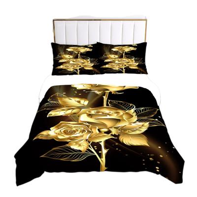 China Factory Outlet High Quality Anti-static 3d Printed Custom Lines Bedding Duvet Cover Sheet Bed Set for sale