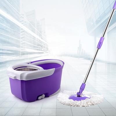 China Sustainable hand press 360 spin double driver stainless steel basket super mop, for sale