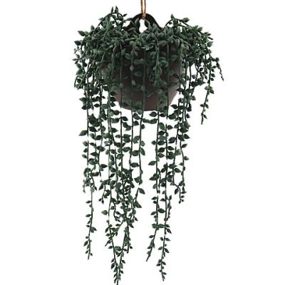 China Indoor Outdoor Artificial Plastic Garden Vines Artificial Leave Green Faux Vines Simulation Plants Wall Decoration Potted Home Garden Decor for sale