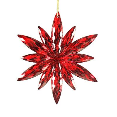 China Hot Sales High Quality Christmas Tree Decoration Christmas Tree Decoration Red Acrylic Snowflake Ornament. for sale