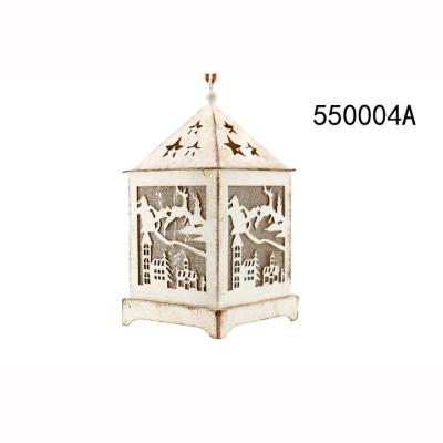 China Beautiful Gift Colorful Multicolor Wood Colors House Christmas Lantern Decoration Wind Paper Lanterns Lights House Desktop Ornaments for sale