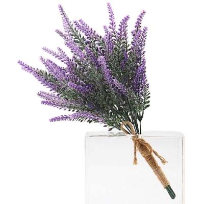 China Artificial Flower Lavender Branches Flower Plant Group Wedding Party Event Flowers Romantic Plastic Garlands Decorative Decor for sale