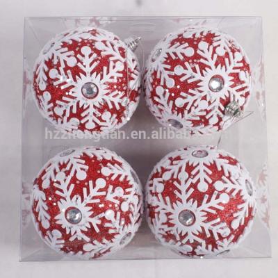 China Polyfoam Glitter Ball Ornament Glitter Christmas Foam Round Ball Ornament for sale