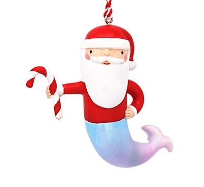 China Christamas Gift Christmas Mermaid Ornament for Kids Gift Ornament Resin Christmas Tree Ornament for sale