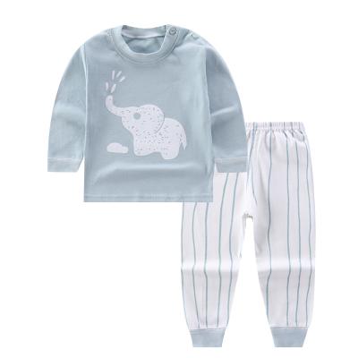 China Antibacterial Children's Long Underwear Set Cotton Soft Baby Clothing Sets Girls and Boys Cotton Home Pajamas Wholesale for sale