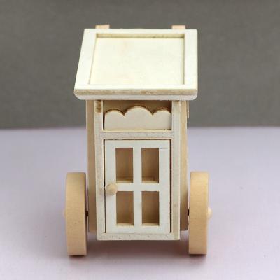 China 1:12 Mini Doll Cartoon Toy Home Furniture Dining Cart Miniature Scene Decoration OB11 Can Be Used To Push Vintage Dining Cart for sale