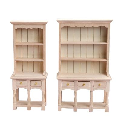 China Cartoon Toy Dollhouse 1 Mini Miniature Furniture 12 Three-Drawer Display Cabinet Cabinet Bookcase Three-story Decoration for sale