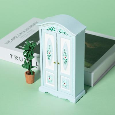 China Pure White 1:12 Mini Small Dollhouse Furniture Children's House Furniture Cartoon Toy Wardrobe Cabinet Toys Decoration Model Accessories for sale