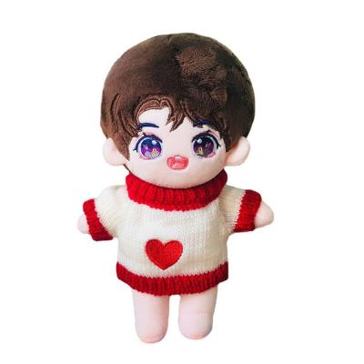 China 20cm cartoon toy doll clothes love sweater scarf hat set three-piece cotton doll sweater accessories for sale