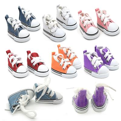 China Cartoon Toy 5cm Doll Shoes Accessories Canvas Fashion Summer Mini Sneakers Denim Boots for sale