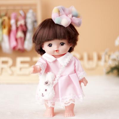 China Cartoon Toy 20cm Doll With Pink Bow Skirt Plush Headband White Rabbit Handbag Accessories For Girls Gifts New for sale