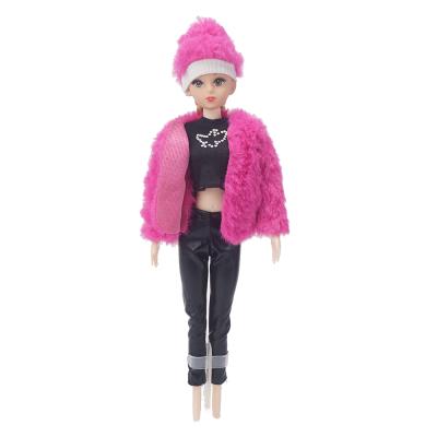 China Cartoon Toy Best selling 1/6 bjd faux fur coat doll clothes with hat for 11-12 inch 1/6 BJD dolls and 30 cm fashion dolls for sale