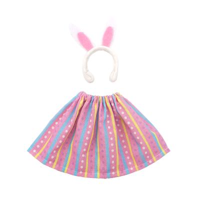 China Cartoon Toy Christmas Shelf Clothes Easter Skirt with Eggs and Easter Bunny + Bunny Ears Headband for 12 Inch ELF Doll for sale